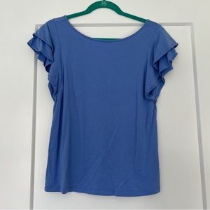 Lilly Pulitzer blue ruffle sleeve top